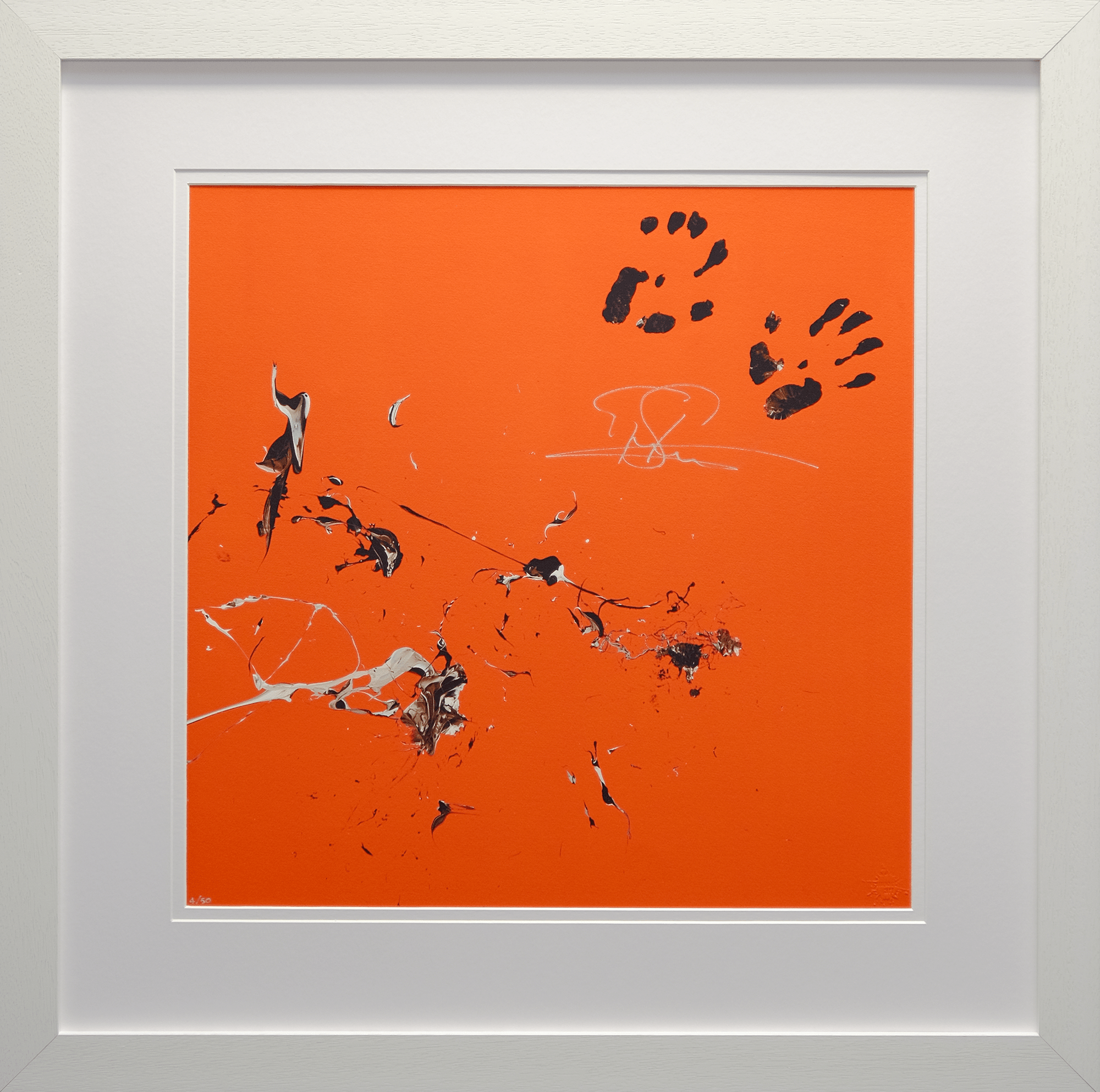 Impact Art created and Signed by Edwin Van Der Sar Framed in White - Memorabilia Framers Shop